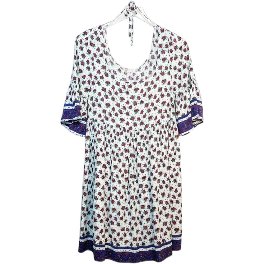 Altar'd State Floral Red White & Blue Tunic Dress Size Small